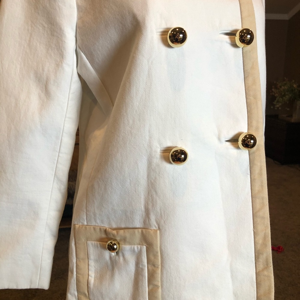 Kate Spade White & Gold Bayle Jacket Size 8 - Picture 4 of 8